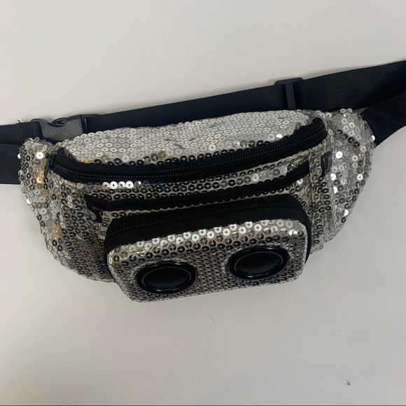 Handbags - SILVER SEQUIN SPEAKER FANNY PACK